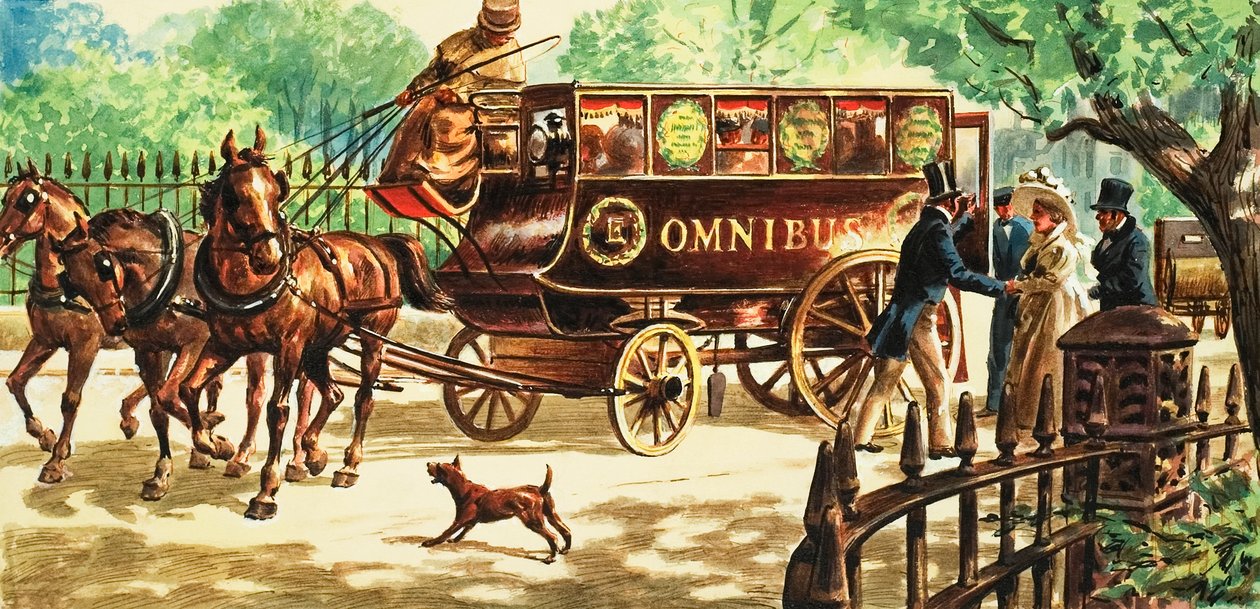 London első lóvontatású autóbuszai alkotó: C.L. Doughty