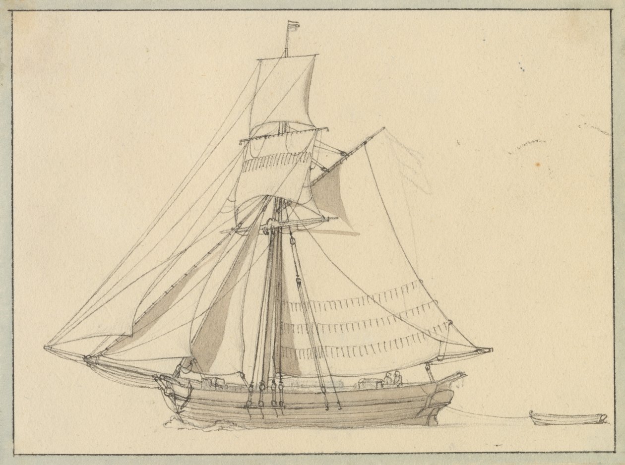 Sloop a vitorla alatt. alkotó: Christoffer Wilhelm Eckersberg
