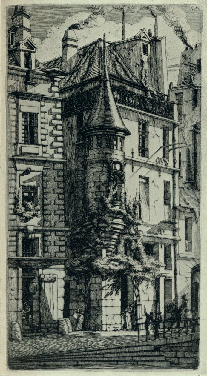 Torony, Rue de la Tixeranderie, 1915 alkotó: C. H. Meryon