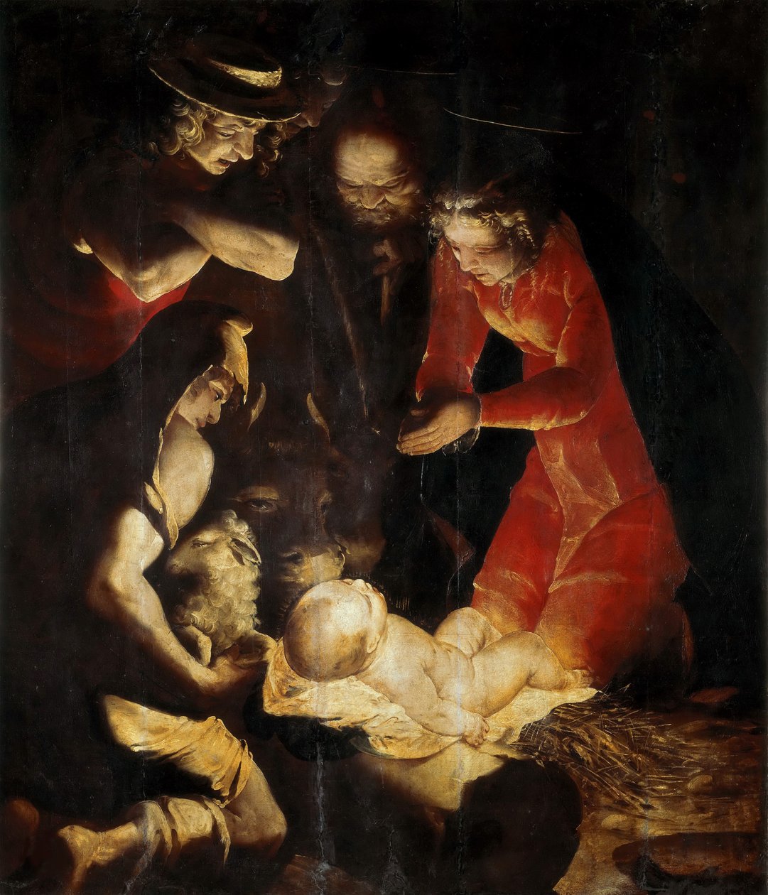 A Pásztorok imádása, 1550. alkotó: Cambiaso