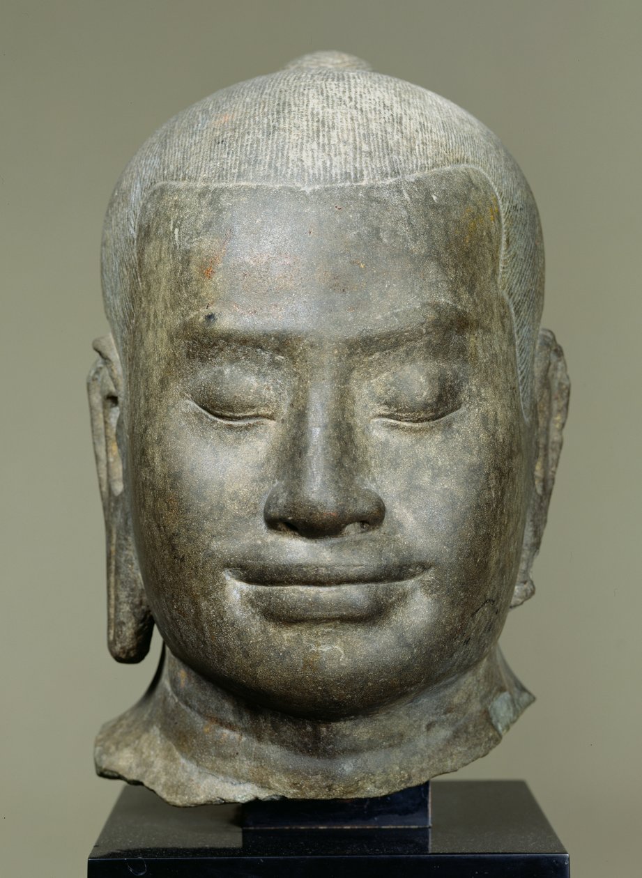Jayavarman VII. király feje (r.1181-1220) (bronz) alkotó: Cambodian School