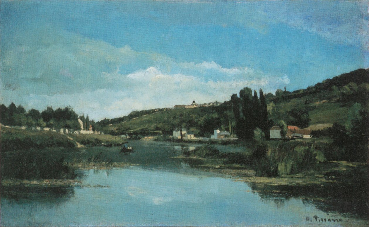 Banks of the Marne at Chennevières alkotó: Camille Jacob Pissarro