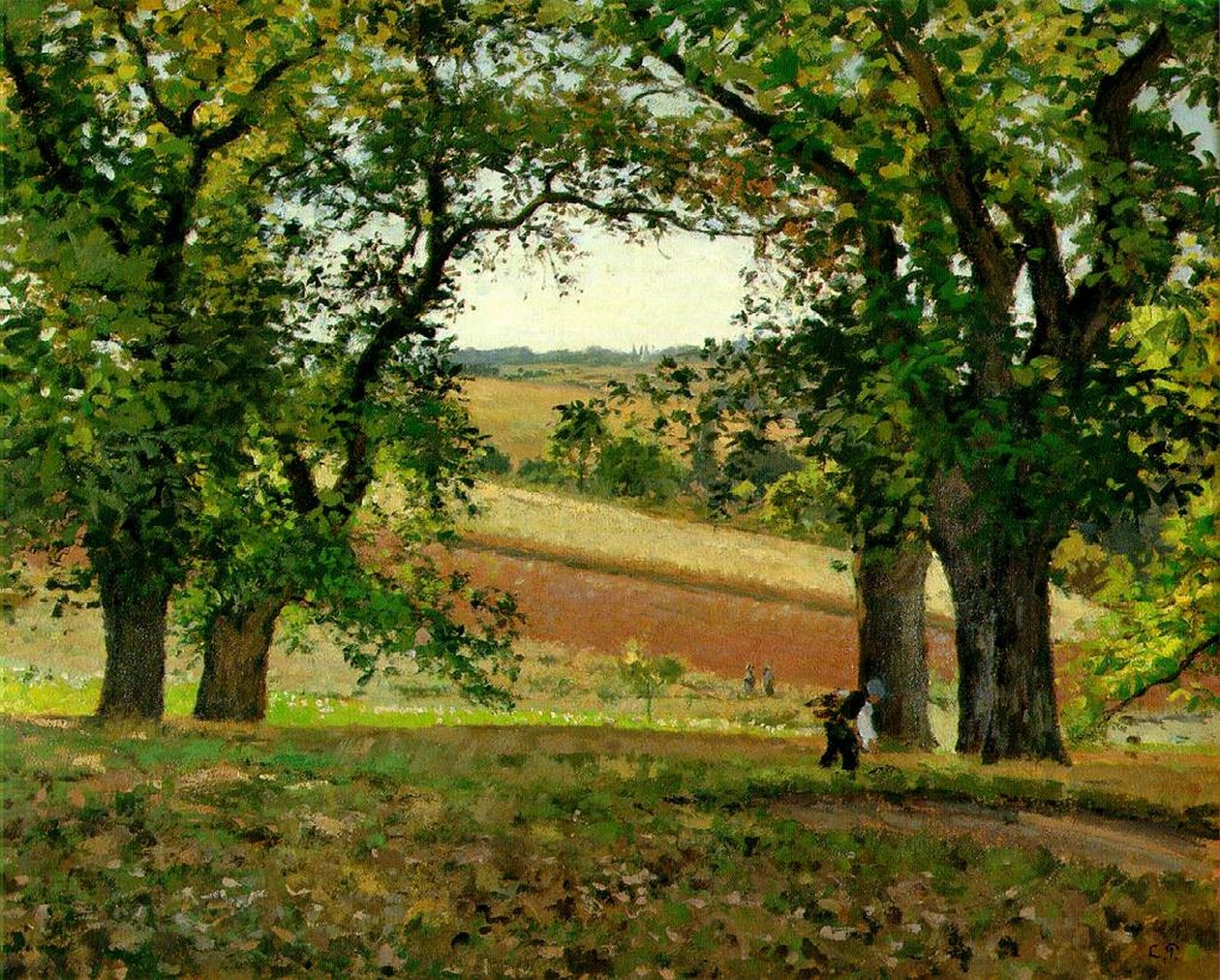 Gesztenyefák Osnyban, 1873 körül alkotó: Camille Jacob Pissarro