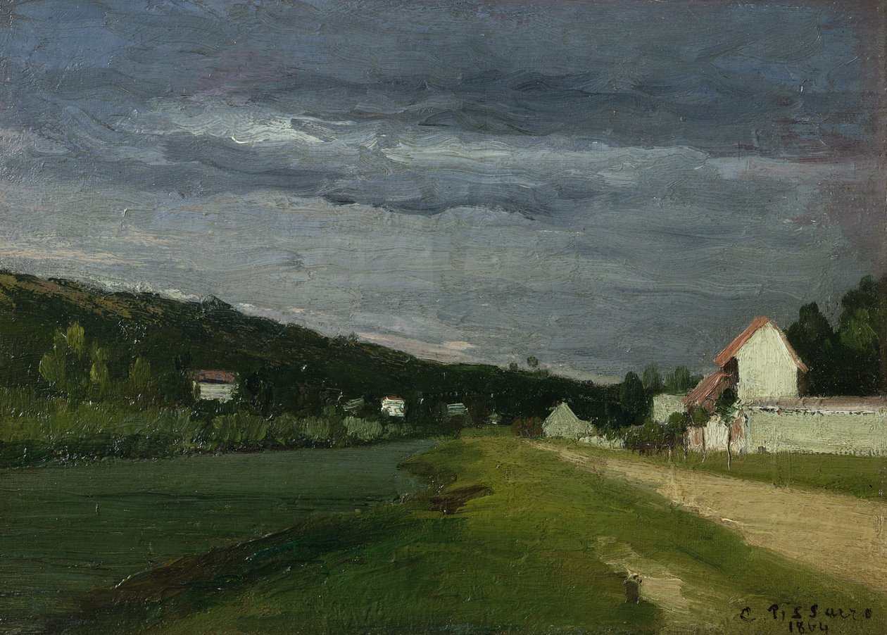 Tájkép viharos éggel, 1864 alkotó: Camille Jacob Pissarro