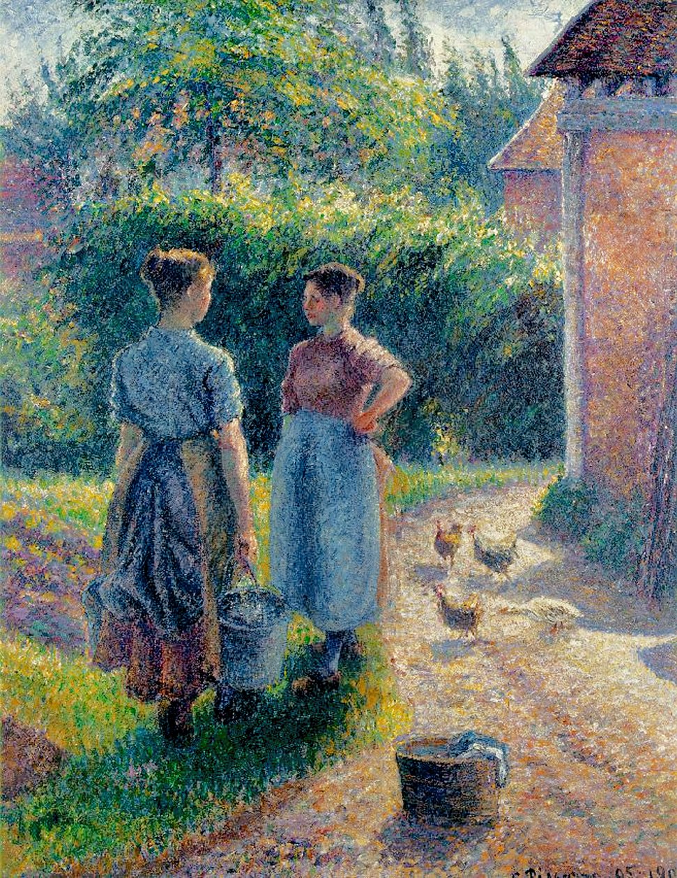 Eragnyban csevegő parasztasszonyok, 1895-1902 alkotó: Camille Jacob Pissarro