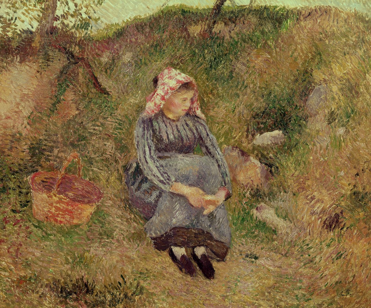 Ülő parasztlány, 1883 alkotó: Camille Jacob Pissarro