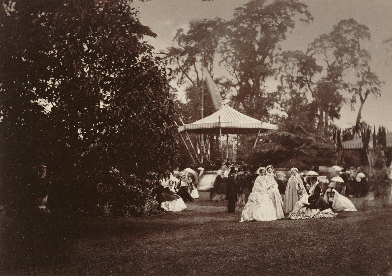 Kilátás a kertekre a Fete/Fete Champetre alatt az Orleans House -ban, Londonban alkotó: Camille Silvy