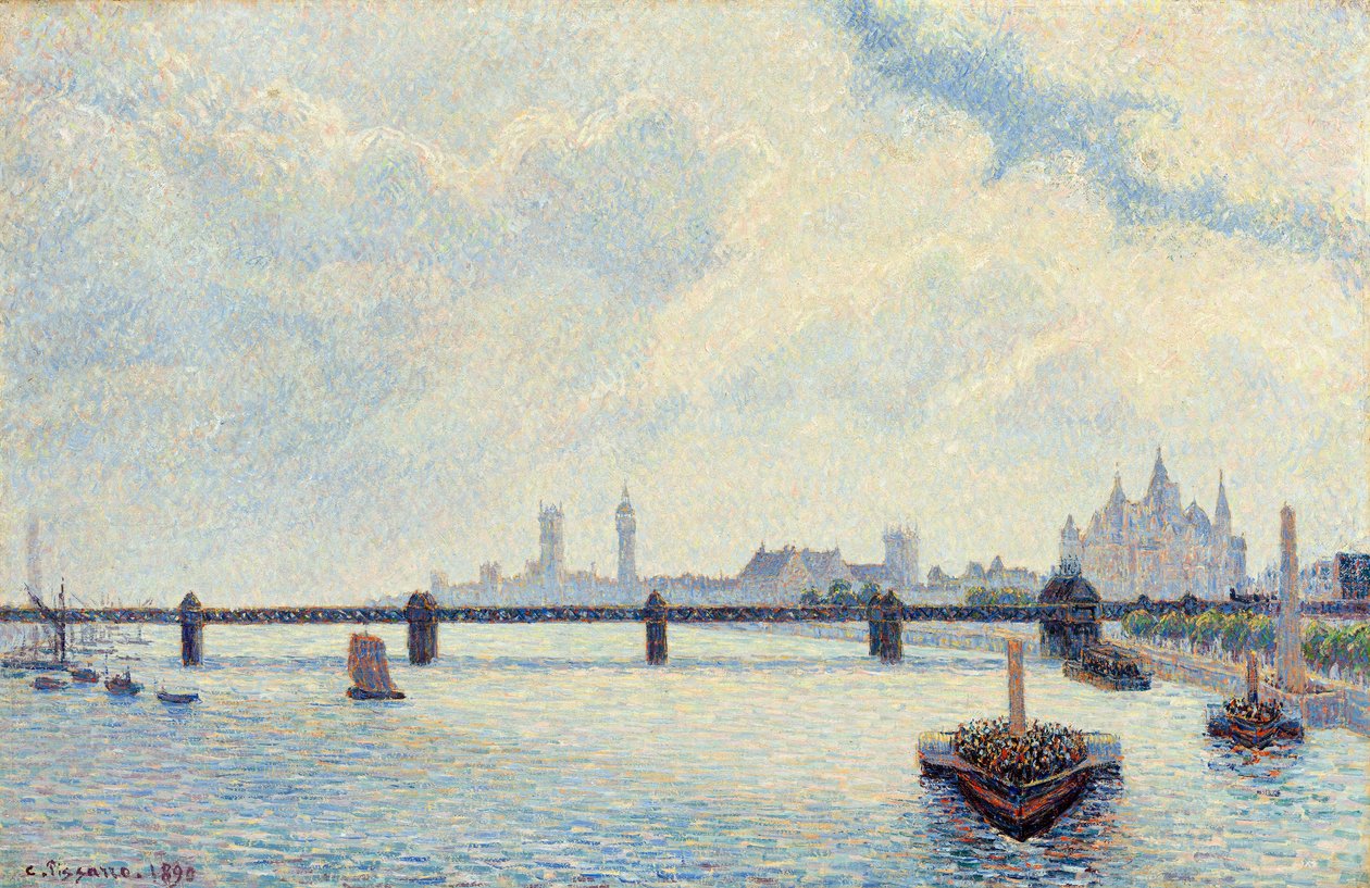 Charing Cross Bridge, London, 1890 alkotó: Camille Jacob Pissarro