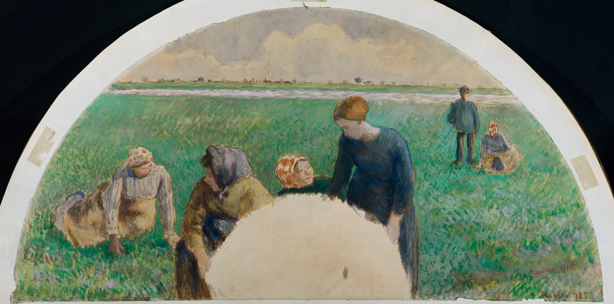 A parasztok füvet szednek, 1885 alkotó: Camille Jacob Pissarro