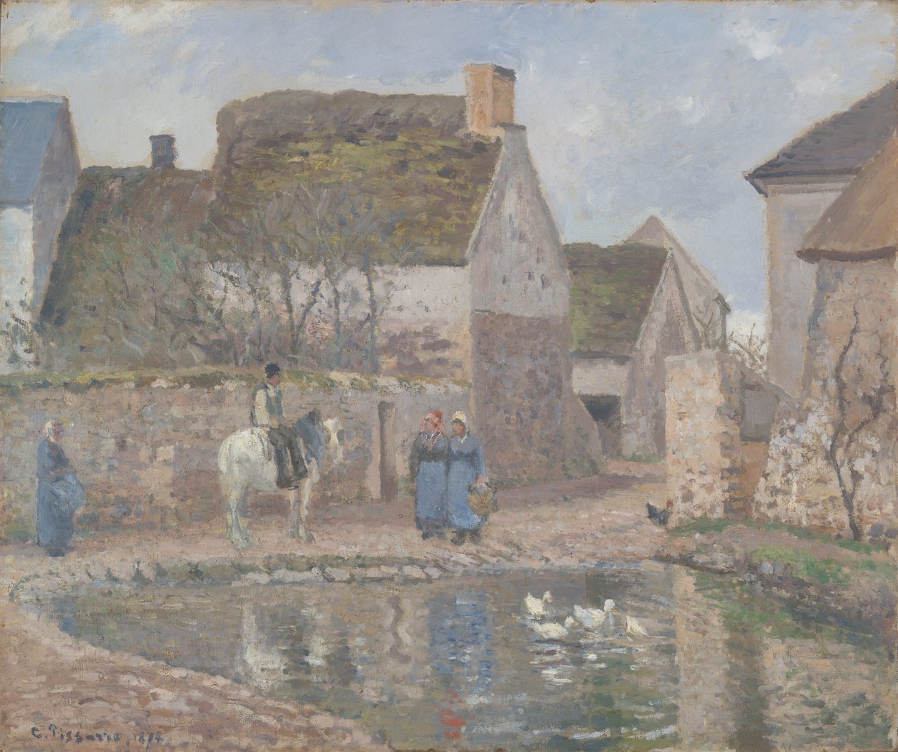 Egy tó Enneryben alkotó: Camille Pissarro