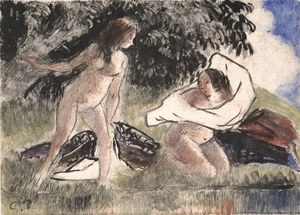 Fürdőzők alkotó: Camille Jacob Pissarro