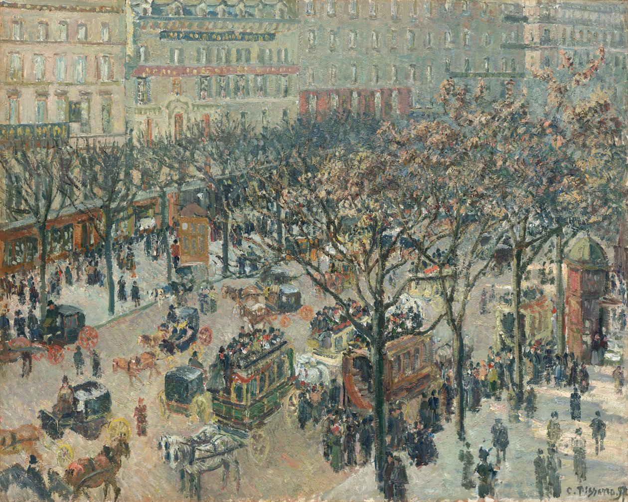 Boulevard des Italiens, Reggel, Napfény, 1897. alkotó: Camille Pissarro