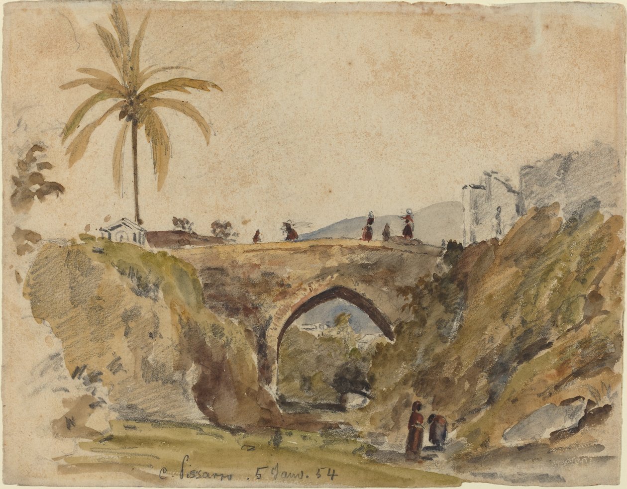 Caracas-i híd, 1854. alkotó: Camille Pissarro