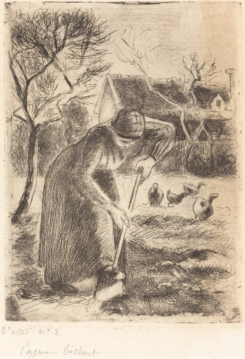 Parasztasszony ásó paraszti munkásság, 1890. alkotó: Camille Pissarro