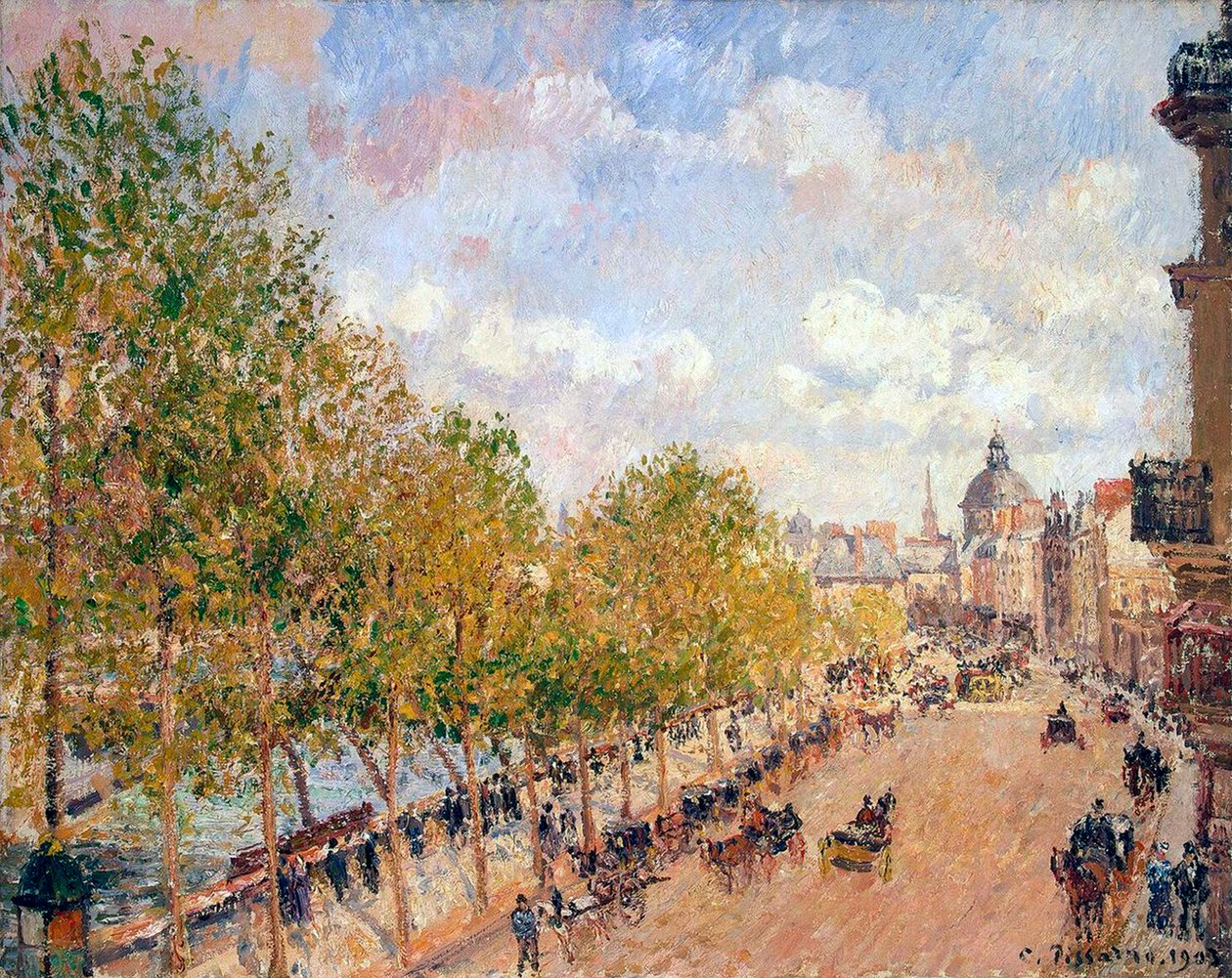 Quai Malaquais, Napsütéses délután, 1903. alkotó: Camille Pissarro