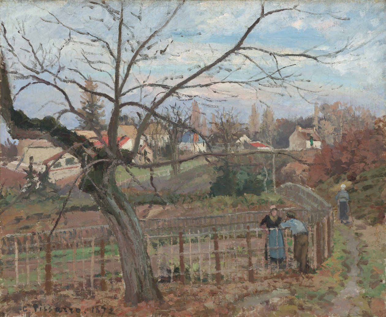A kerítés, 1872. alkotó: Camille Pissarro