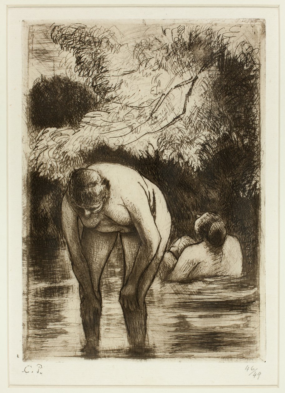 A két fürdőző alkotó: Camille Pissarro