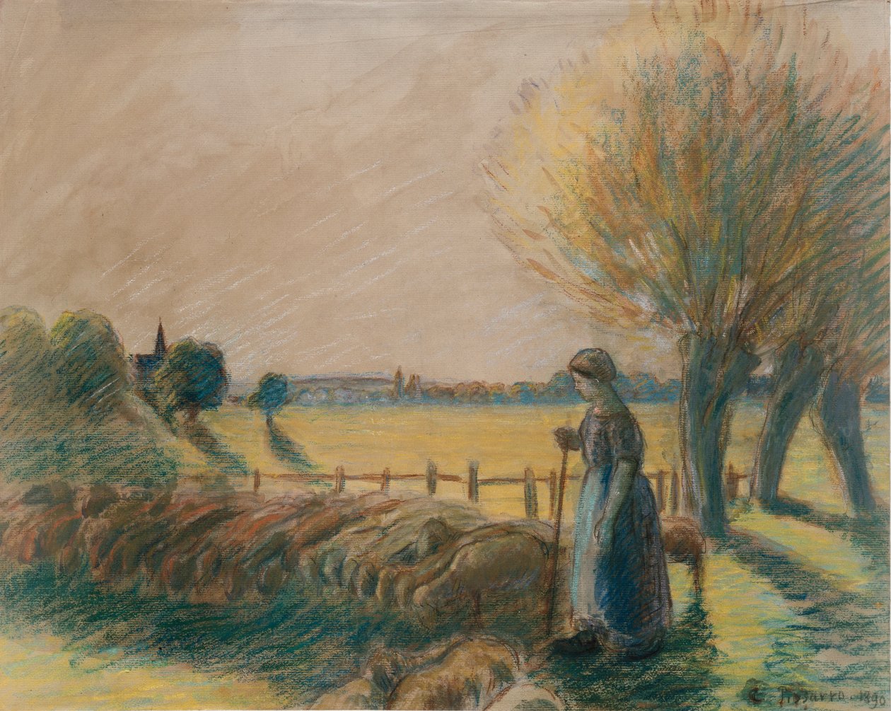 Eragny pásztorlője, 1890-es évek alkotó: Camille Pissarro
