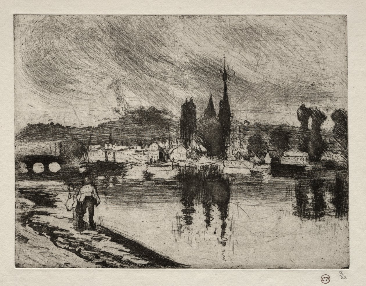 Rouen kilátása alkotó: Camille Pissarro