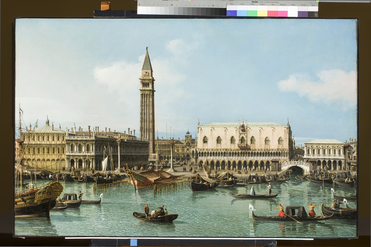 A Molo a San Marco medencéből, Velence, 1747-1750 körül alkotó: Giovanni Antonio Canal