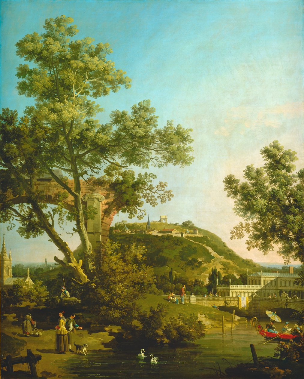 Angol táj Capriccio palotával alkotó: Canaletto