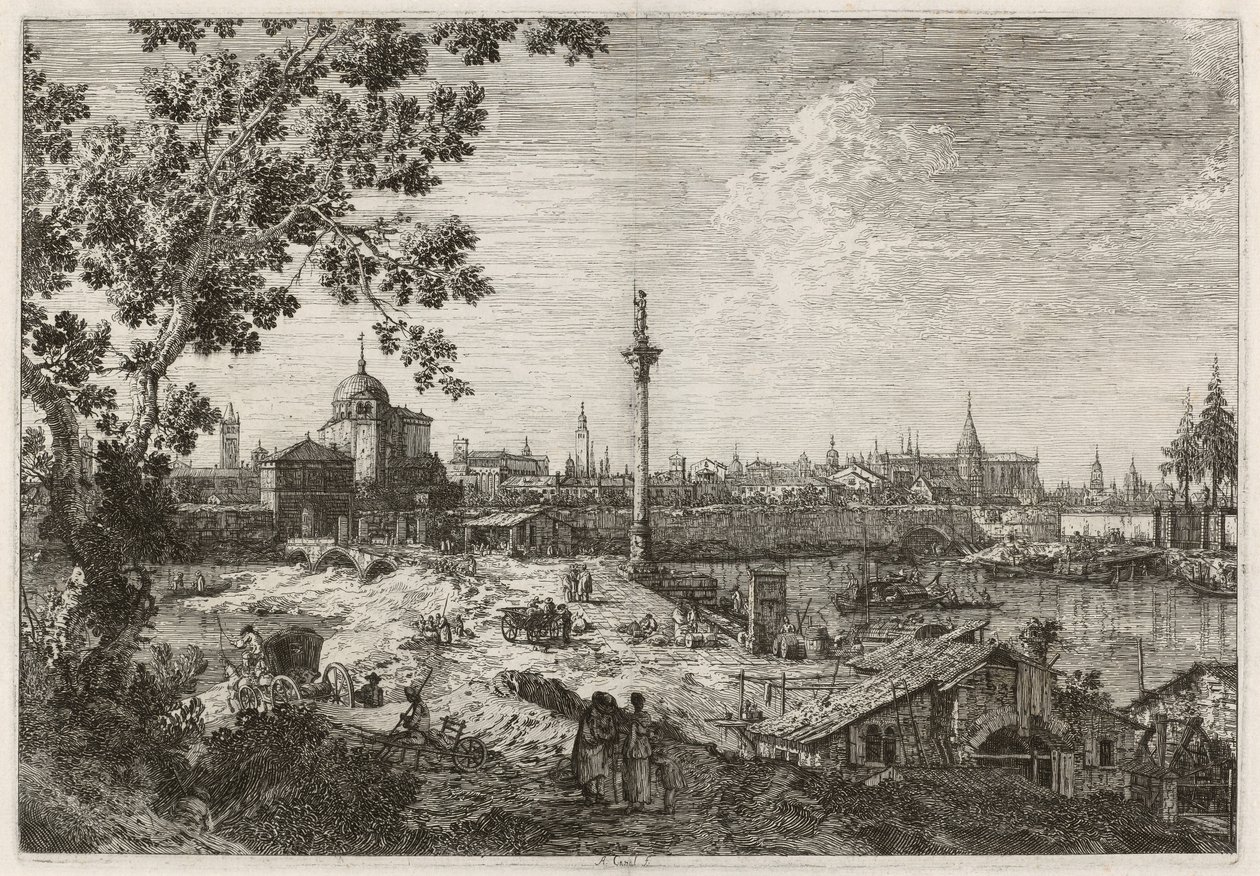 Padova képzeletbeli kilátása, c. 17351746. alkotó: Canaletto