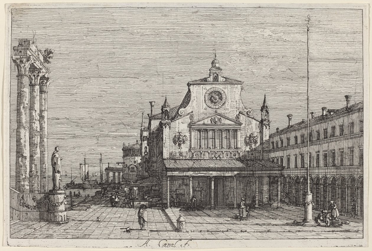 S. Giacomo di Rialto képzeletbeli képe alkotó: Canaletto