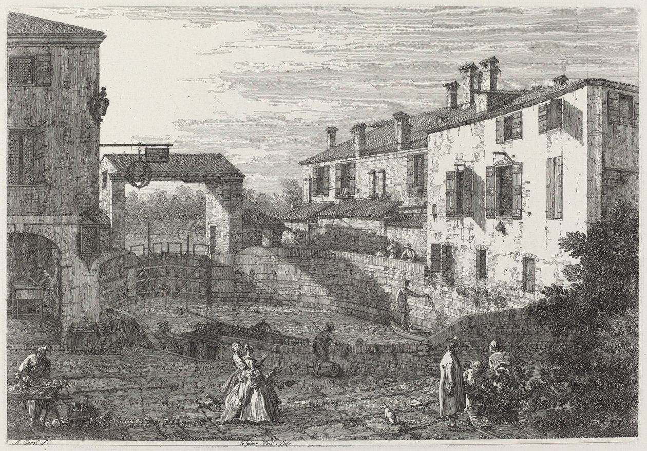 A Dolo ajtói, c. 17351746. alkotó: Canaletto