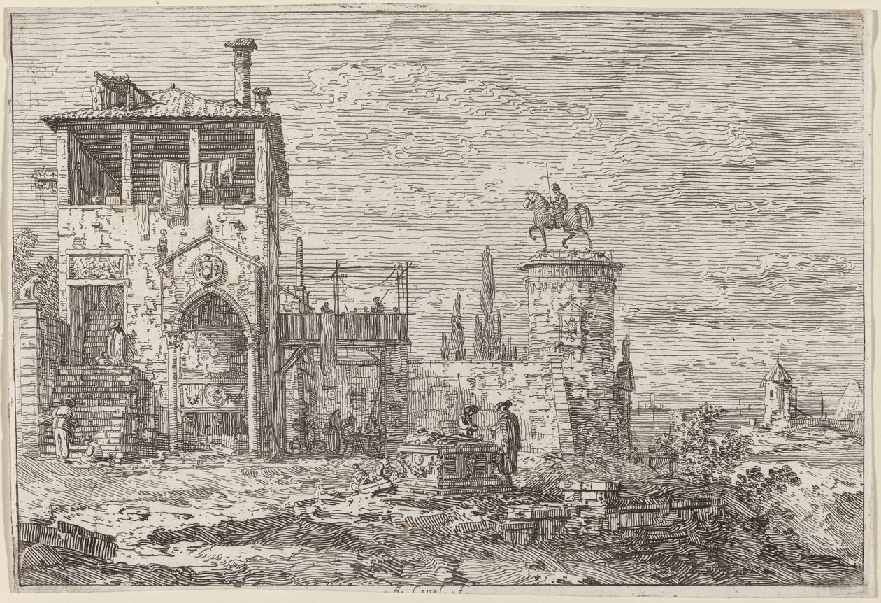 A lovas emlékmű, c. 17351746. alkotó: Canaletto