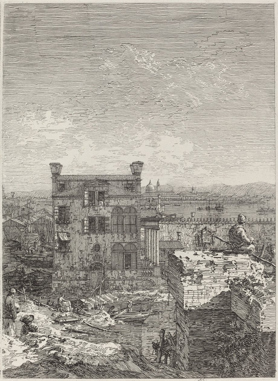 The House with the Peristyle [jobbra], 1741. alkotó: Canaletto