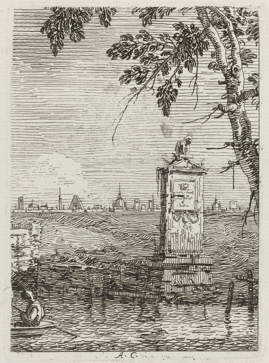 A kis emlékmű [balra], c. 17351746. alkotó: Canaletto