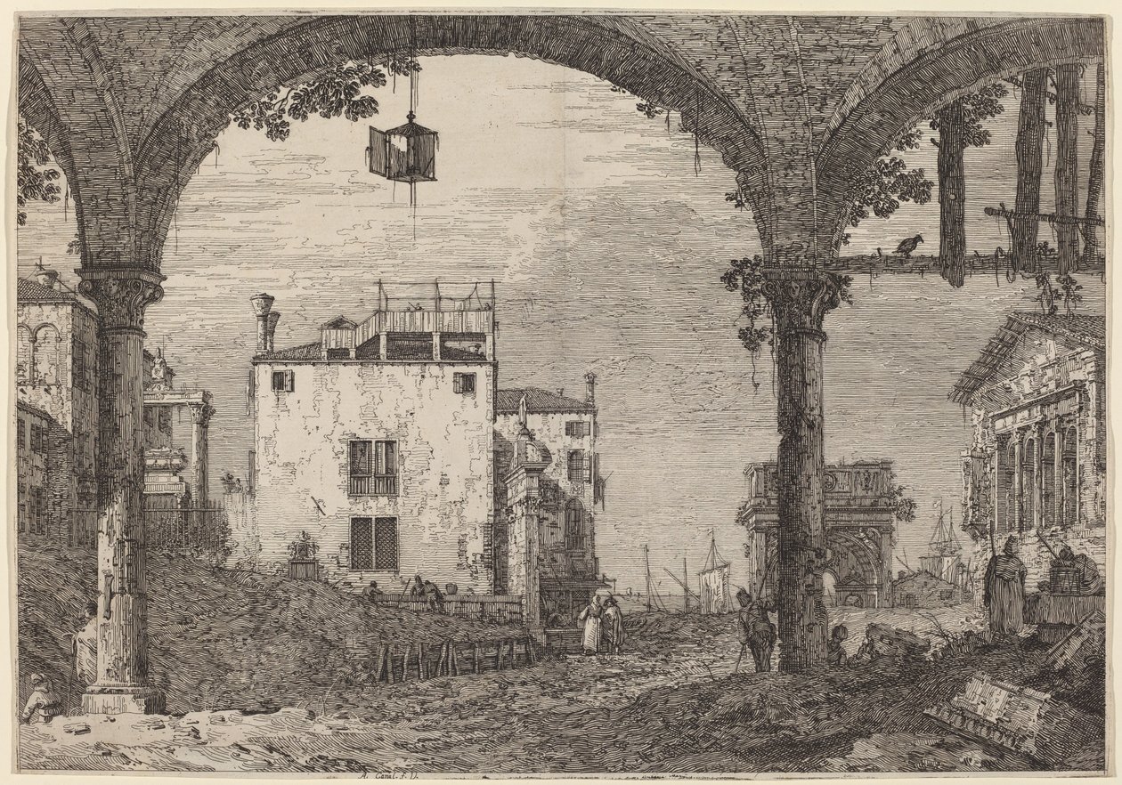 A Portico a lámpással alkotó: Canaletto