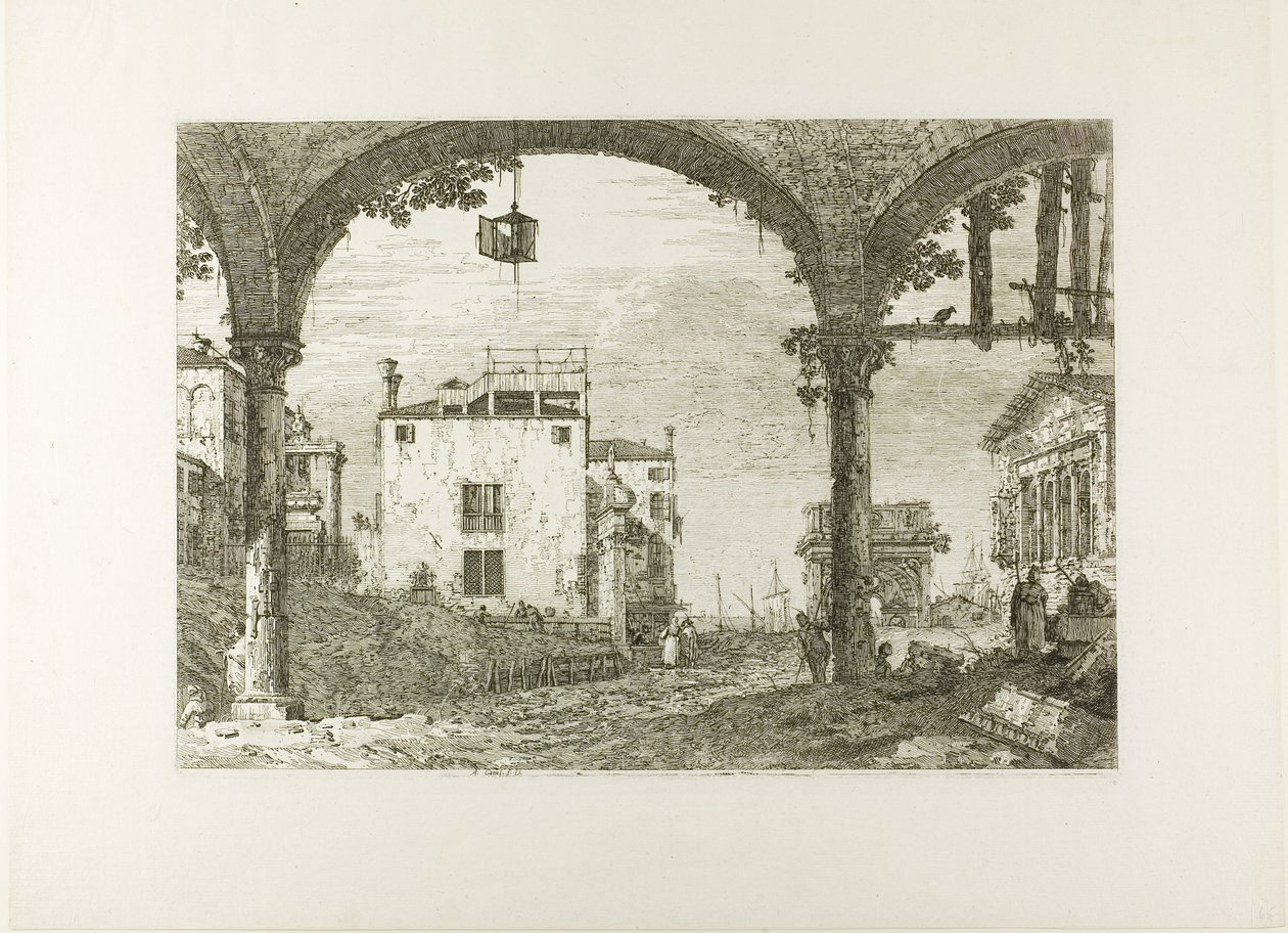 A Portico a lámpással, Vedute-ból alkotó: Canaletto