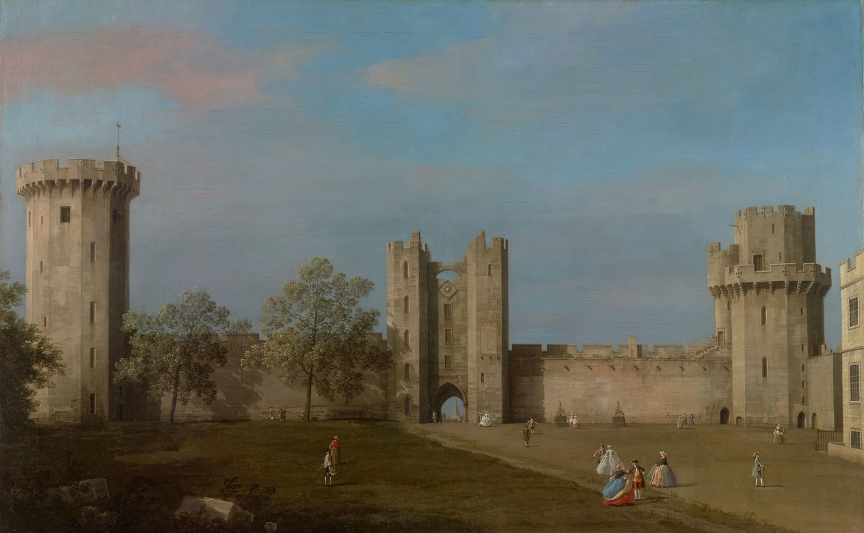 Warwick kastély, keleti front az udvartól, 1752. alkotó: Canaletto