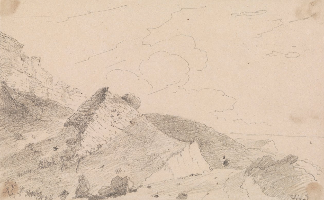 Blackgang Chine közelében, Wight-szigeten alkotó: Capt. Thomas Hastings