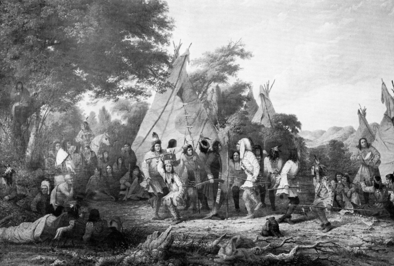Dakoták kutyatánca, 1847. alkotó: Captain Seth Eastman