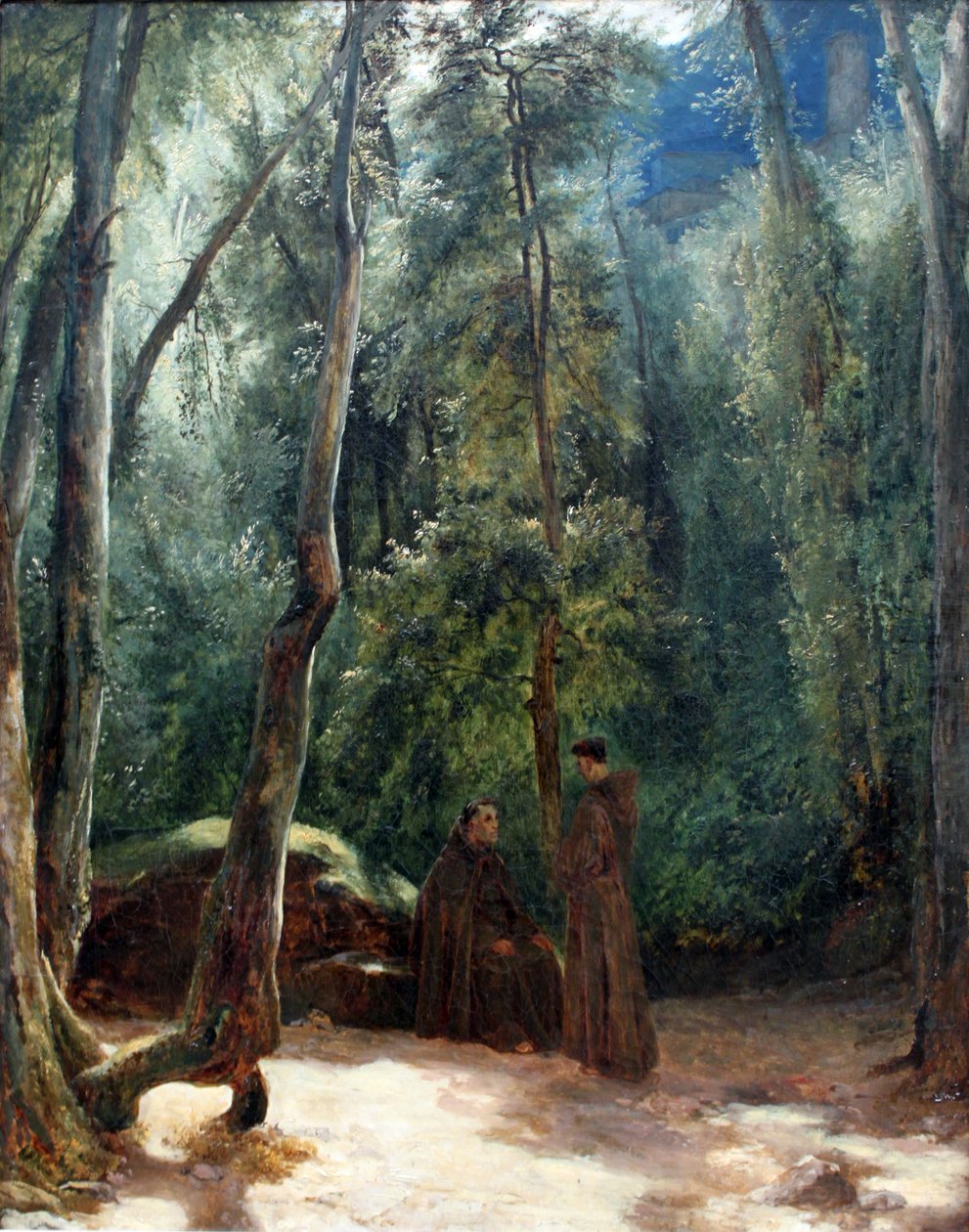 Két szerzetes a Terni parkban alkotó: Carl Blechen