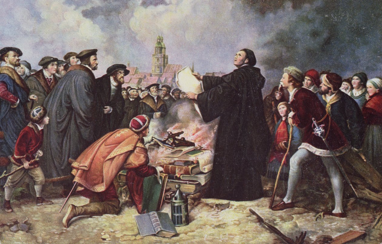 Luther Márton (1483-1546) A pápai bulla elégetése alkotó: Carl Friedrich Lessing