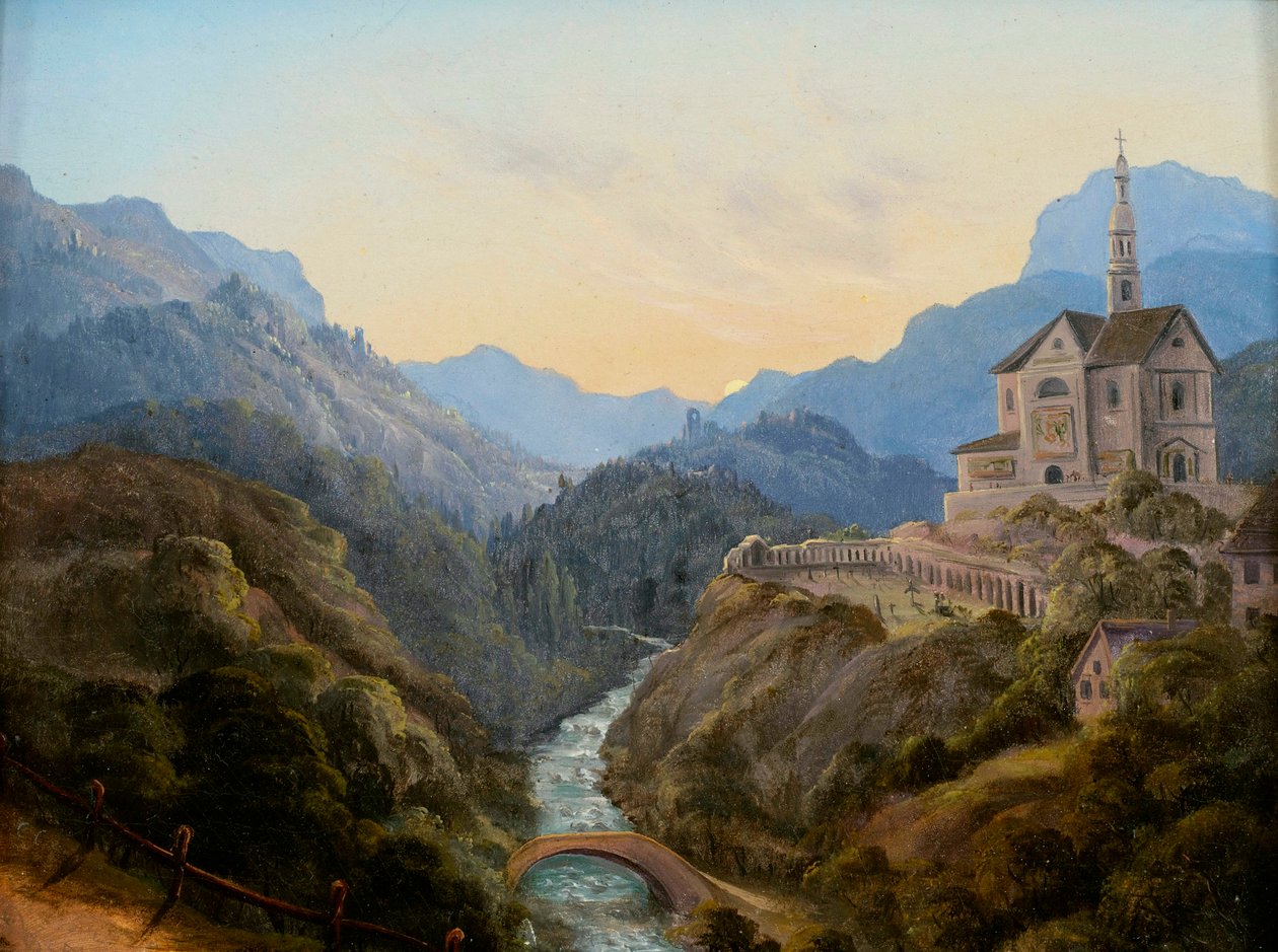Este hegyi táj, folyóvölgy és kolostorkomplexum alkotó: Carl Gustav Carus
