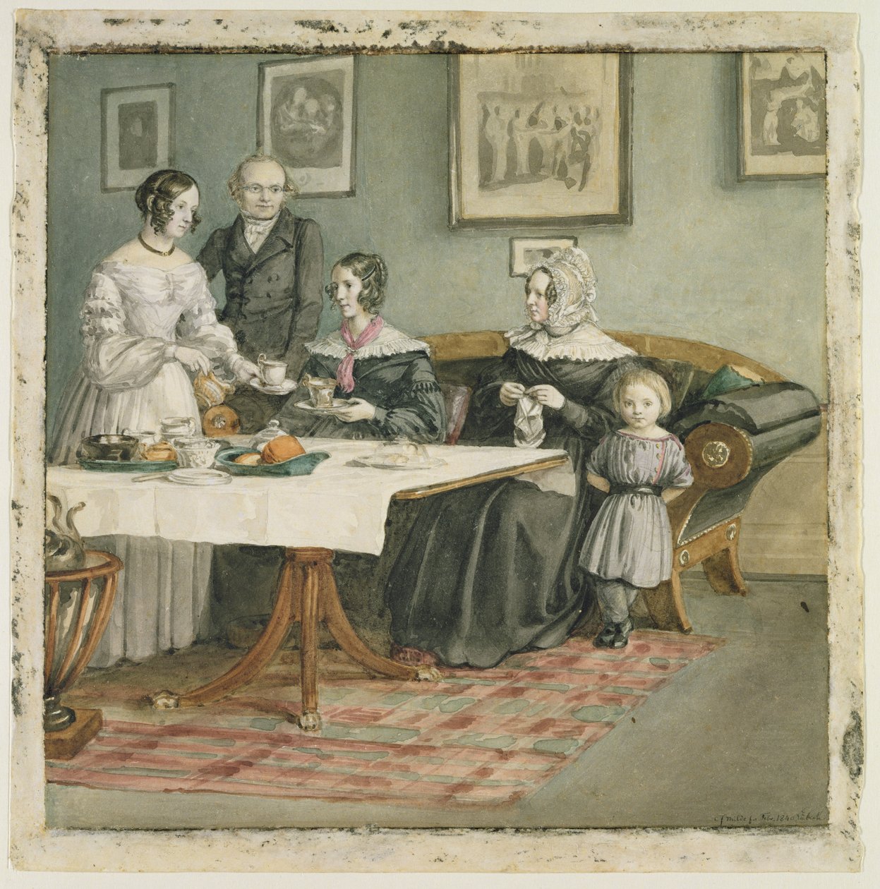 Johannes Classen professzor (1805-91) és családja, 1840 alkotó: Carl Julius Milde