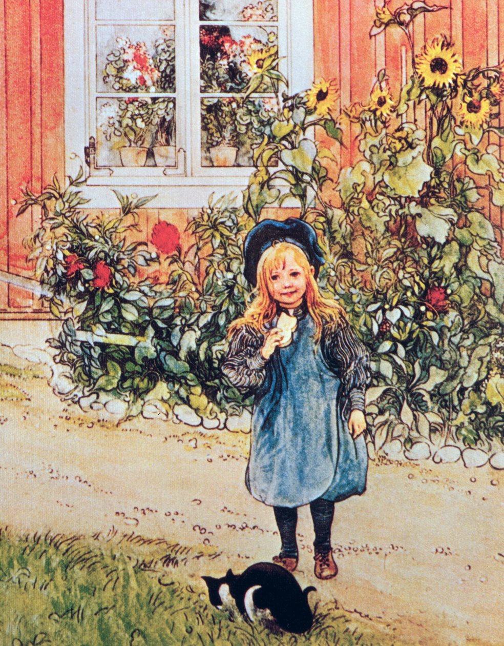 Brita napraforgókkal alkotó: Carl Larsson