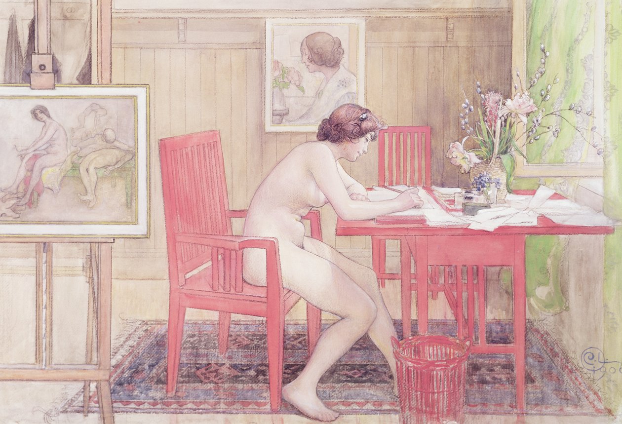 Modellíró képeslapok, 1906 alkotó: Carl Larsson