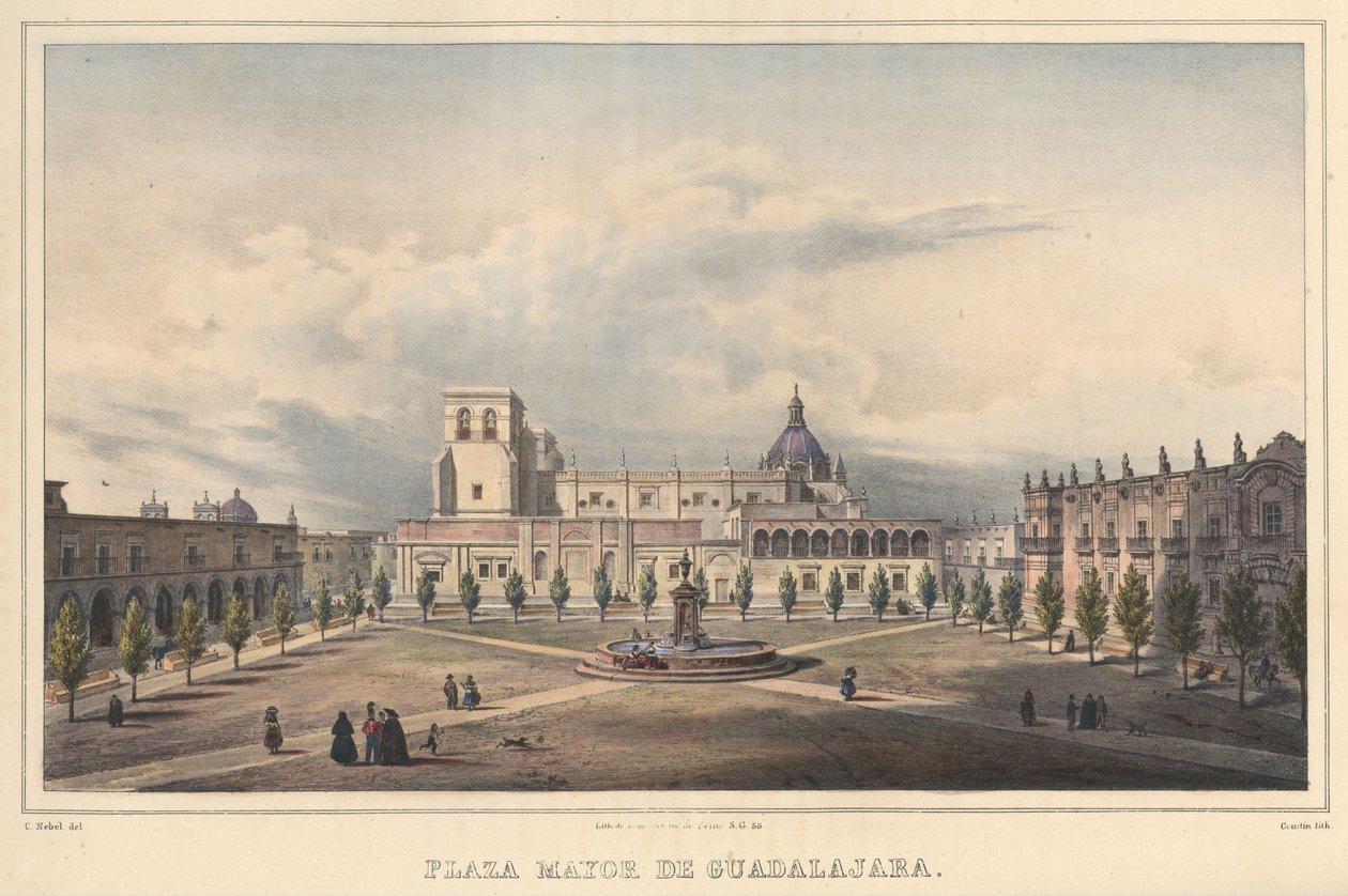 Guadalajara főtere alkotó: Carl Nebel