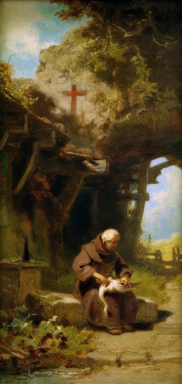 Remete libát kopasztás alkotó: Carl Spitzweg