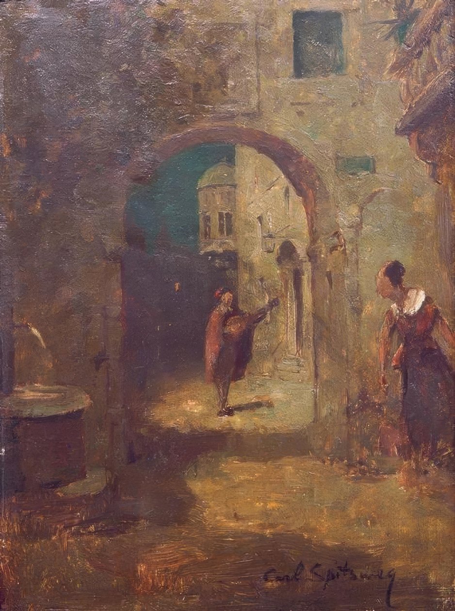 Szóló szerenád alkotó: Carl Spitzweg