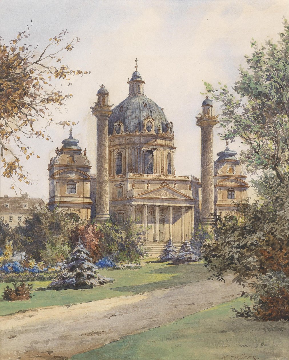 A bécsi Karlskirche alkotó: Carl Wenzel Zajicek