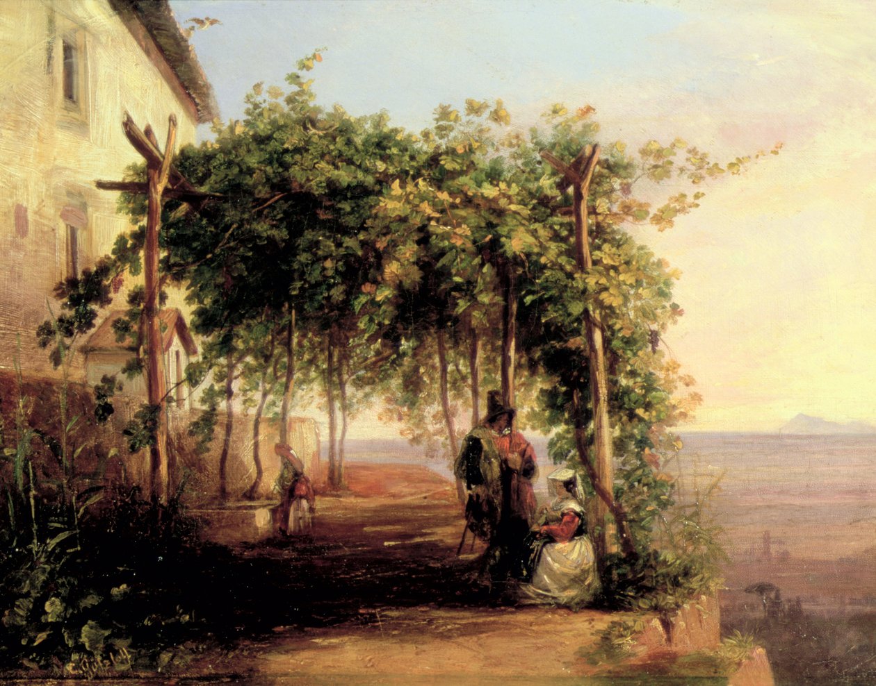 A Nápolyi-öböl felett, 1833 körül alkotó: Carl Wilhelm Goetzloff