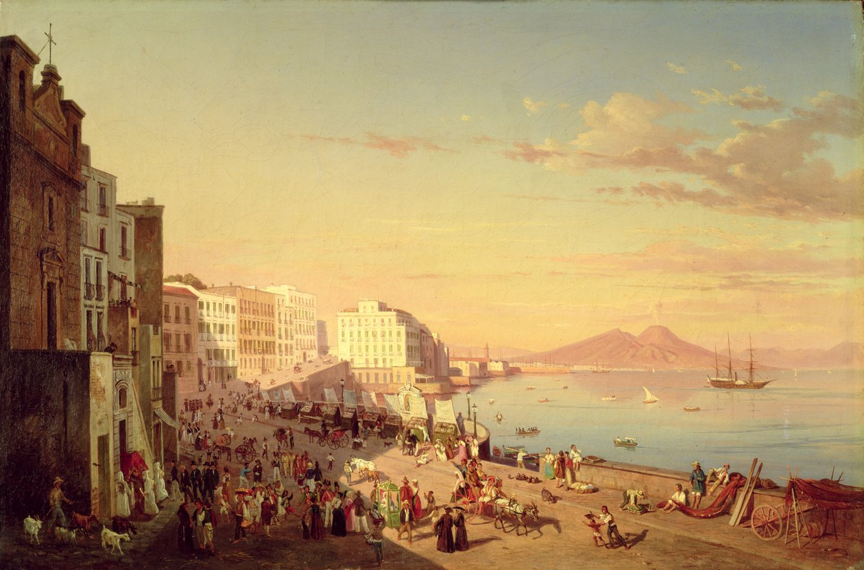 Nápoly, 1830 körül alkotó: Carl Wilhelm Goetzloff