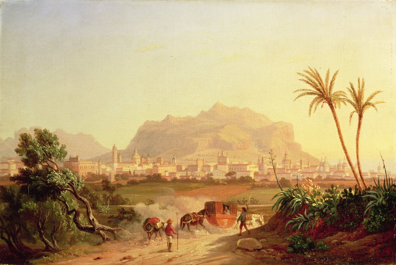 Palermo látképe, 1831 körül alkotó: Carl Wilhelm Goetzloff