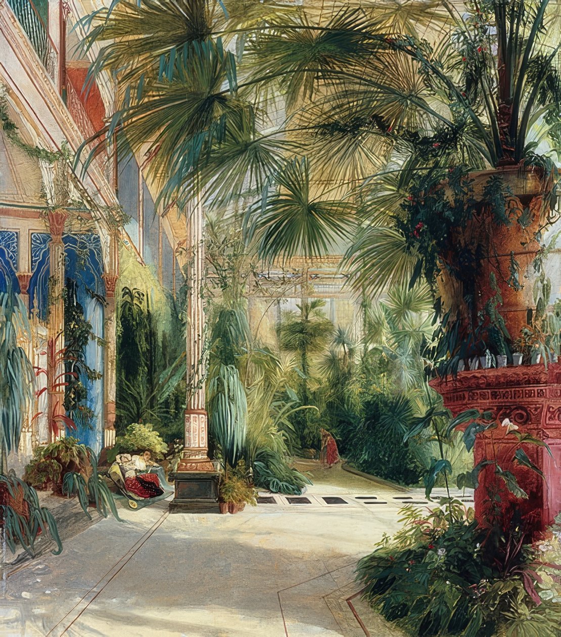 A Pálmaház belseje. 1832 alkotó: Carl Blechen